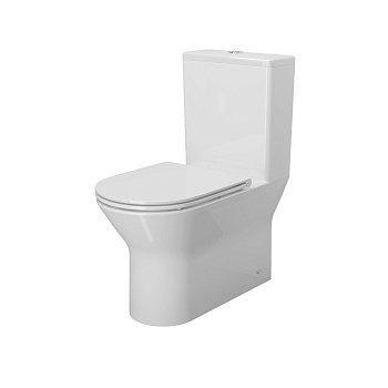 Унитаз напольный с бачком Ambassador Elysium 187K19001RS белый с сиденьем безободковый каскадный смыв